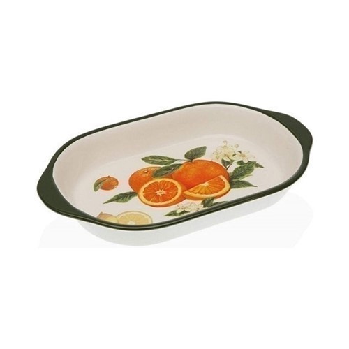 FUENTE OVALADA VERSA NARANJAS CERAMICA 29X18CMS